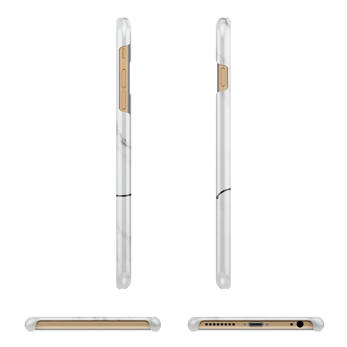 Custom Marble with Handwriting Text Apple iPhone 6 Plus 3D Wrap Snap Case Angled Images