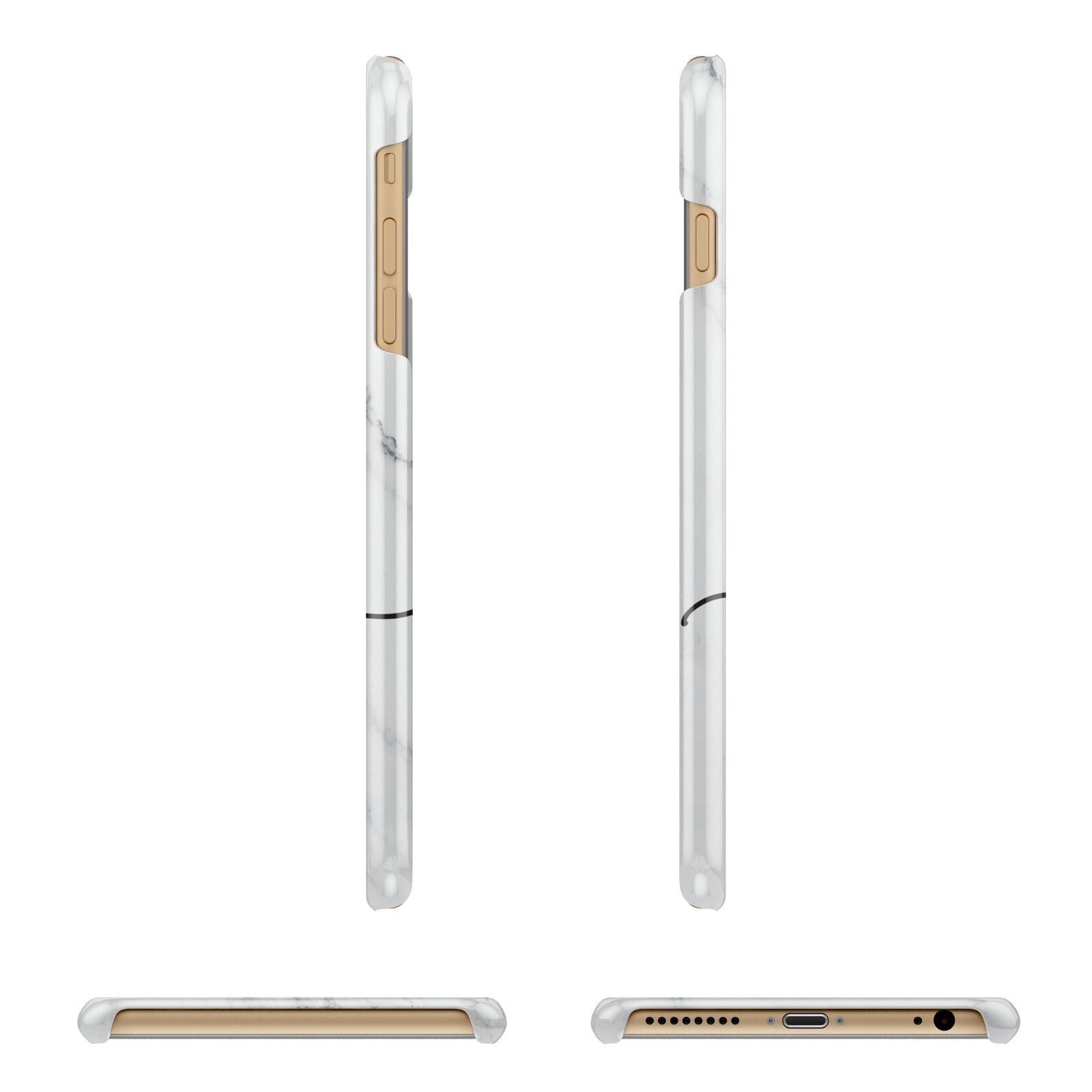 Custom Marble with Handwriting Text Apple iPhone 6 Plus 3D Wrap Snap Case Angled Images