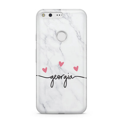 Custom Marble with Handwriting Text Google Pixel Case