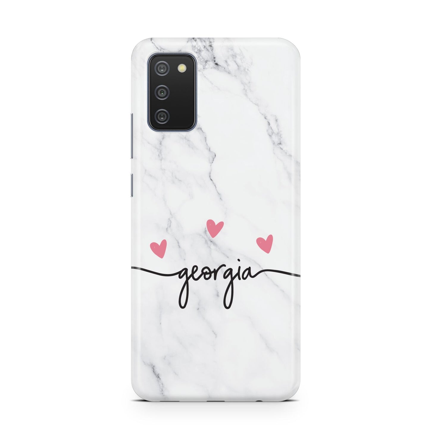 Custom Marble with Handwriting Text Samsung A02s Case