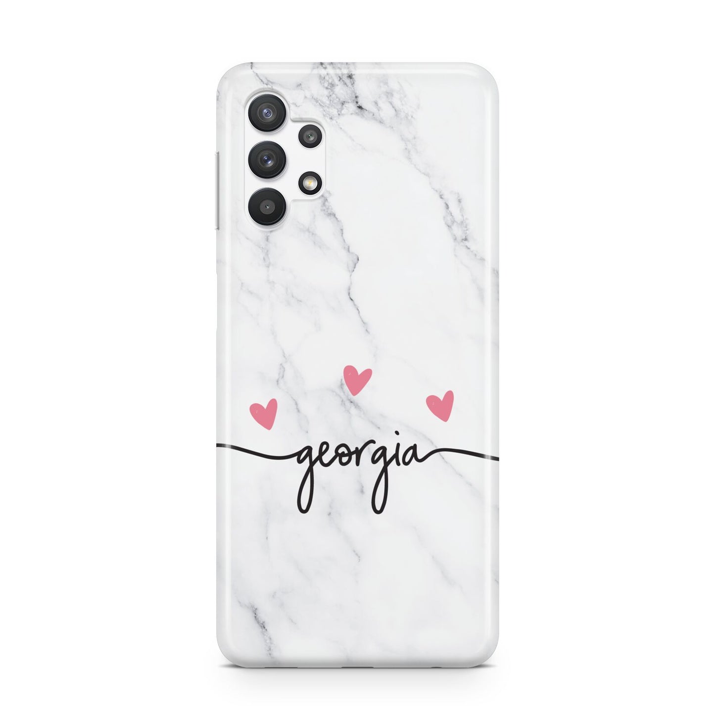 Custom Marble with Handwriting Text Samsung A32 5G Case