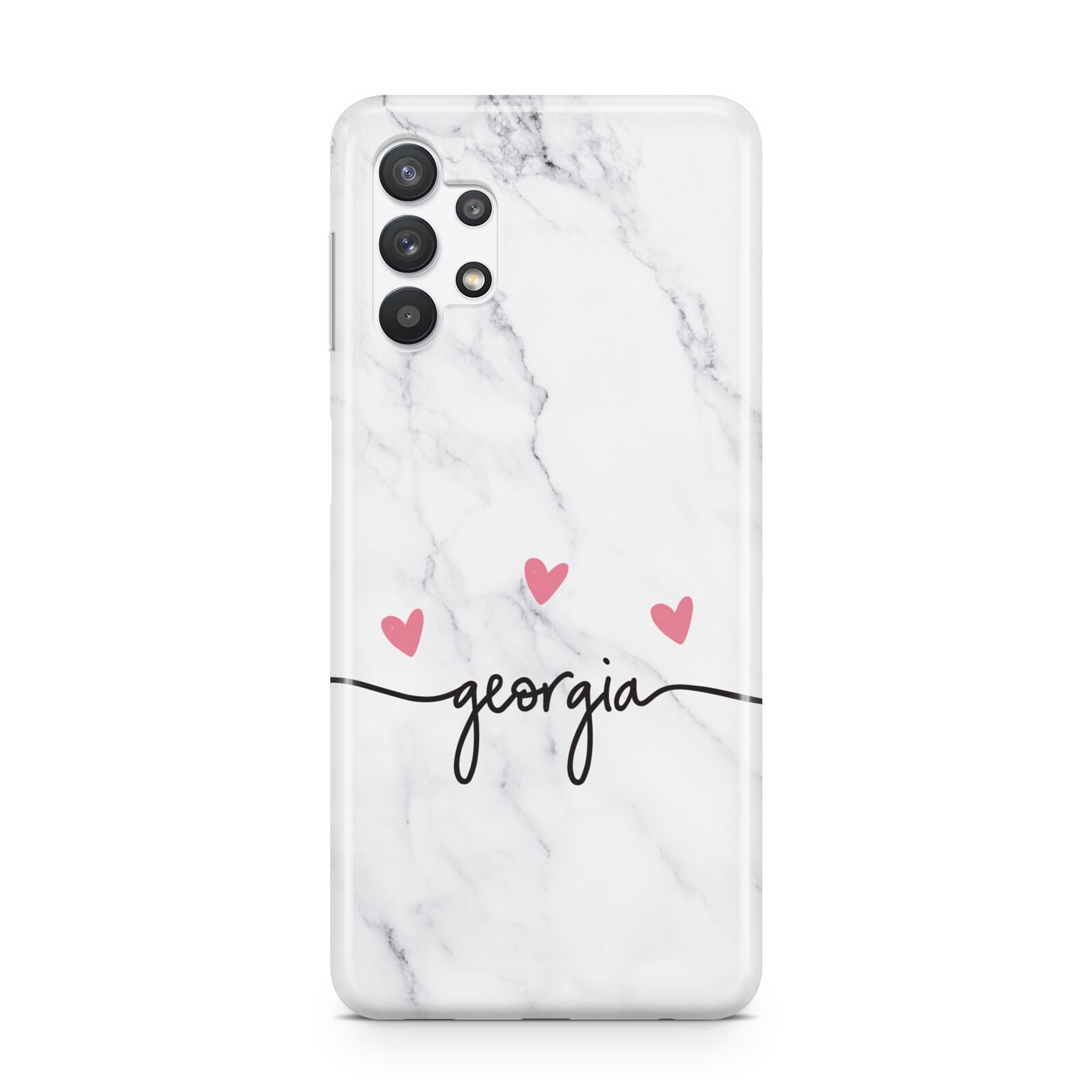 Custom Marble with Handwriting Text Samsung A32 5G Case