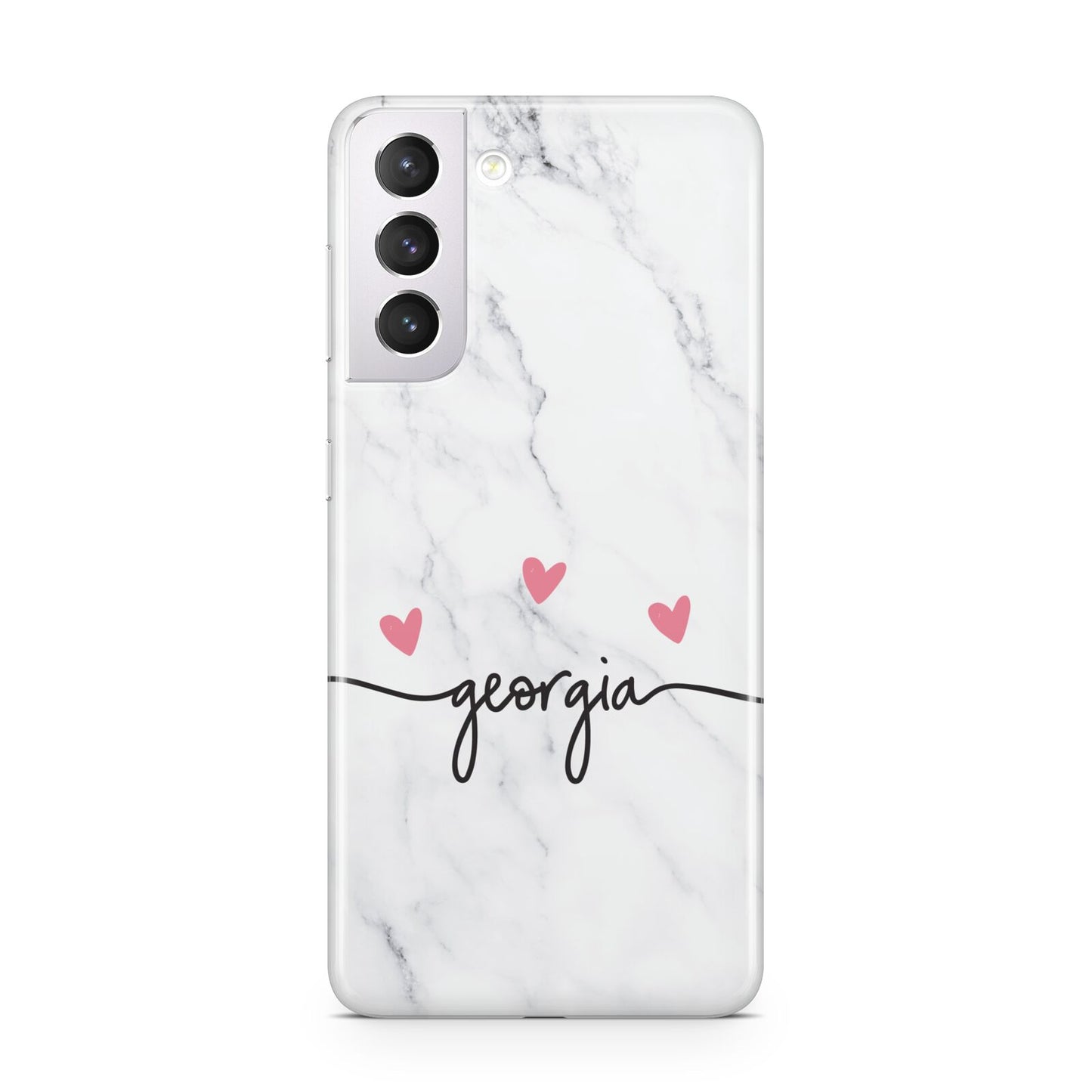 Custom Marble with Handwriting Text Samsung S21 Case