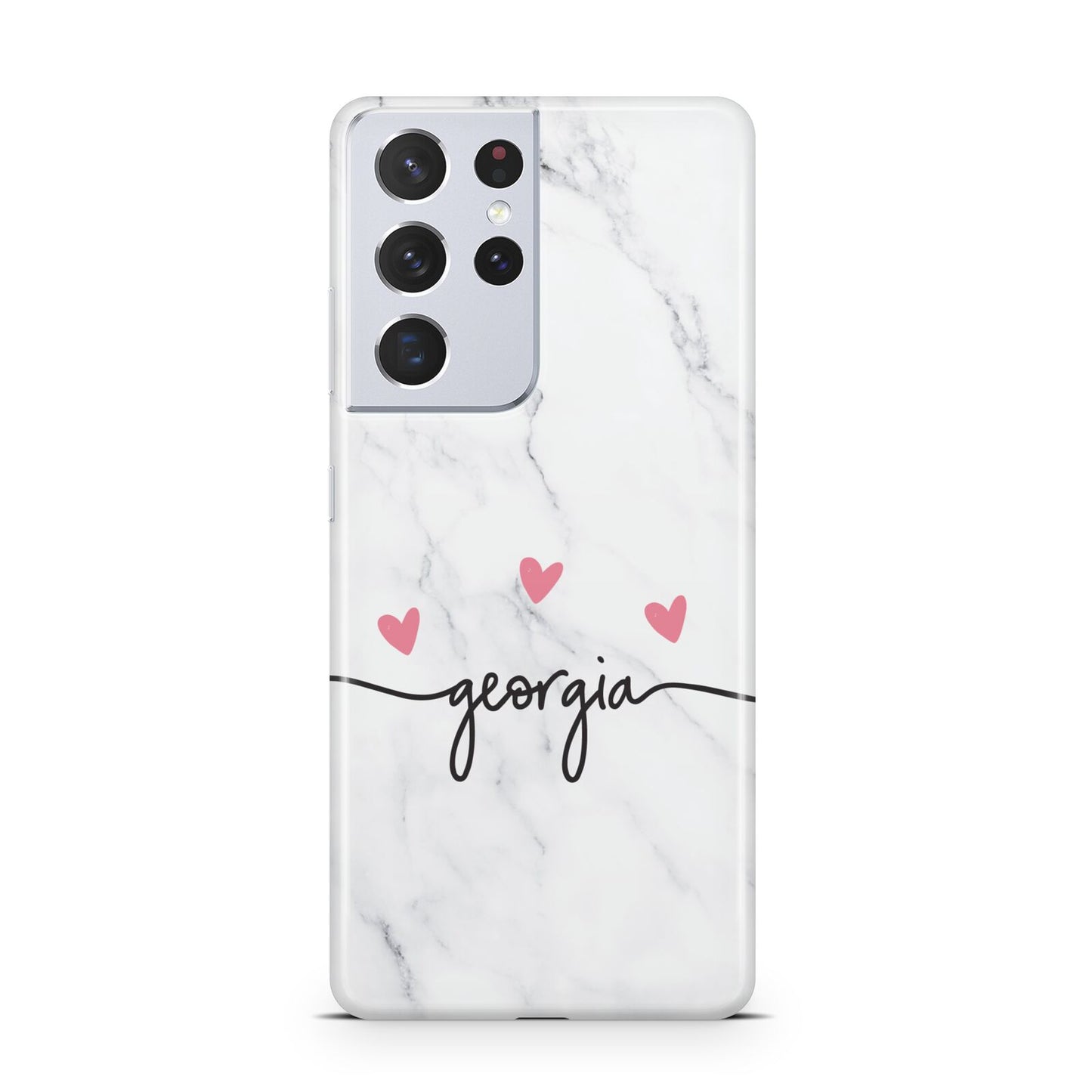 Custom Marble with Handwriting Text Samsung S21 Ultra Case