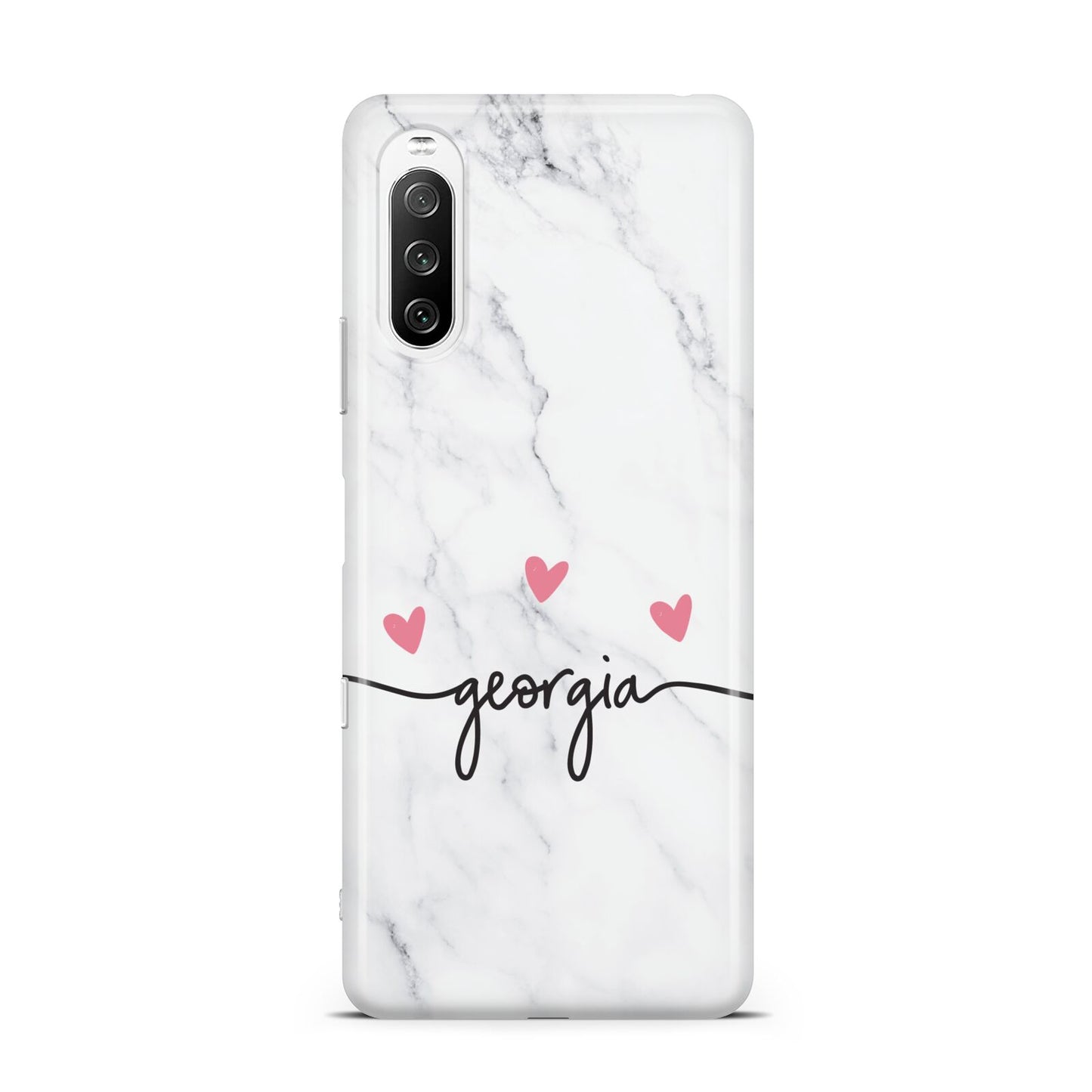 Custom Marble with Handwriting Text Sony Xperia 10 III Case