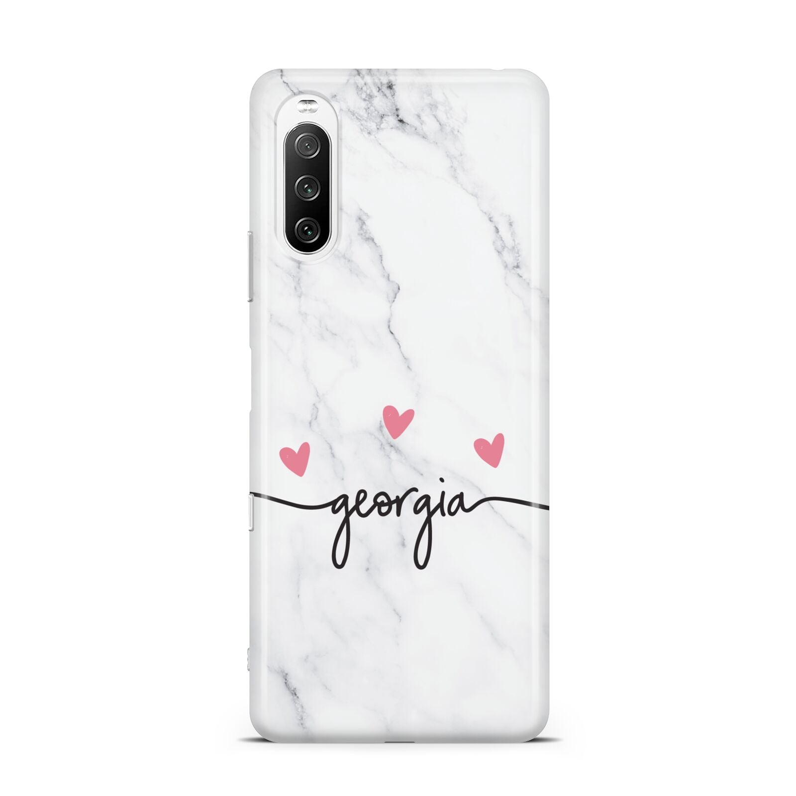 Custom Marble with Handwriting Text Sony Xperia 10 III Case