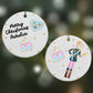 Custom Mouse King Round Decoration on Christmas Background
