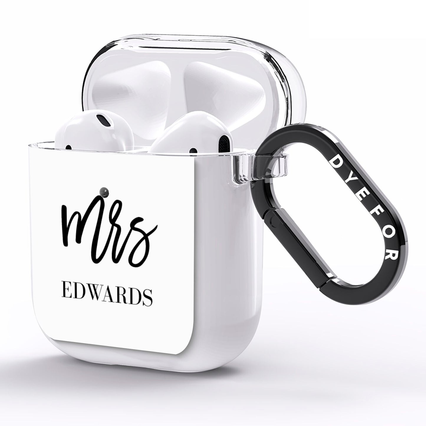 Custom Mrs AirPods Clear Case Side Image