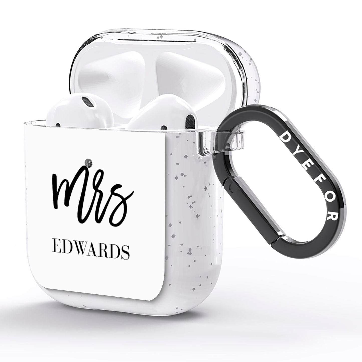 Custom Mrs AirPods Glitter Case Side Image