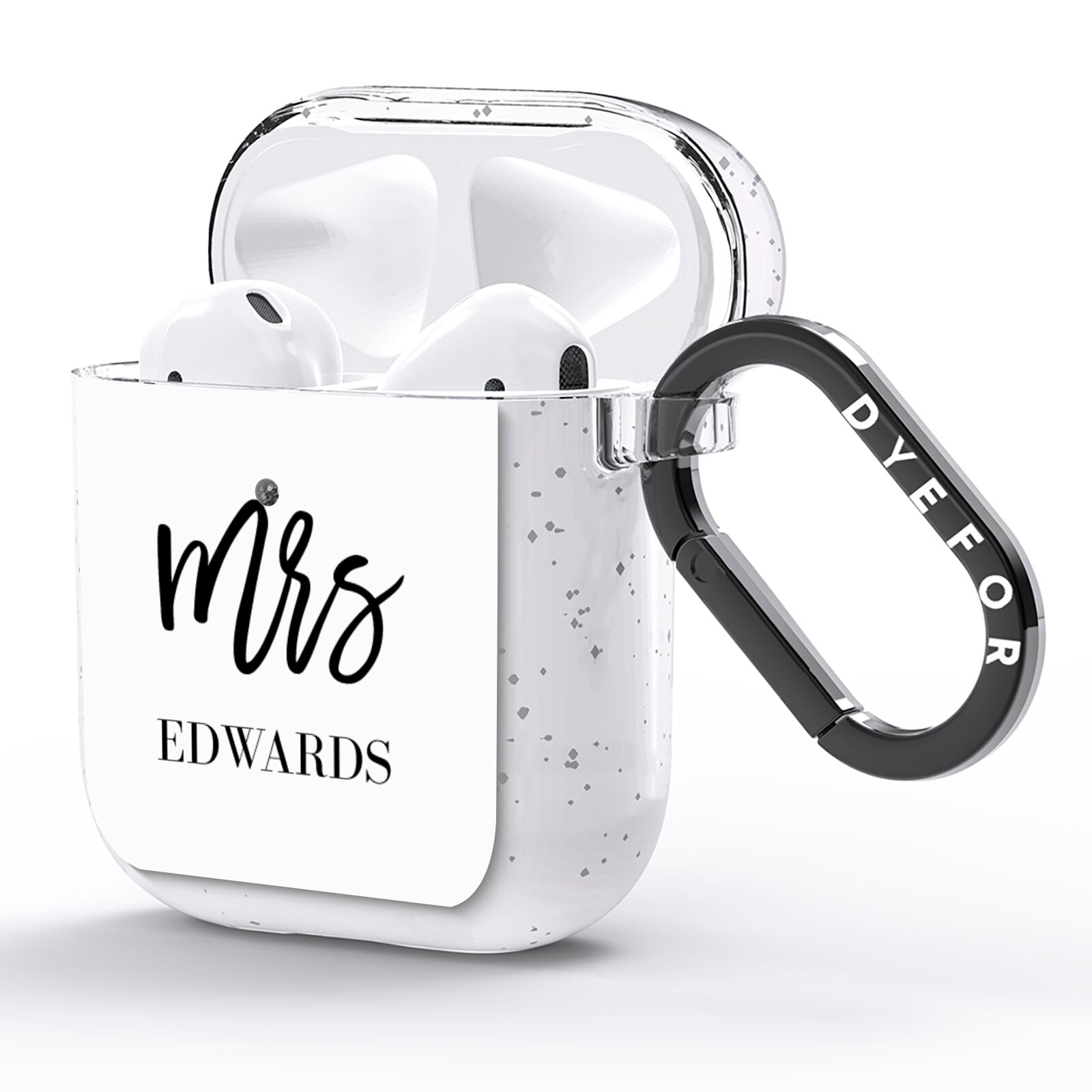 Custom Mrs AirPods Glitter Case Side Image