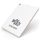 Custom Mrs Apple iPad Case on Rose Gold iPad Side View