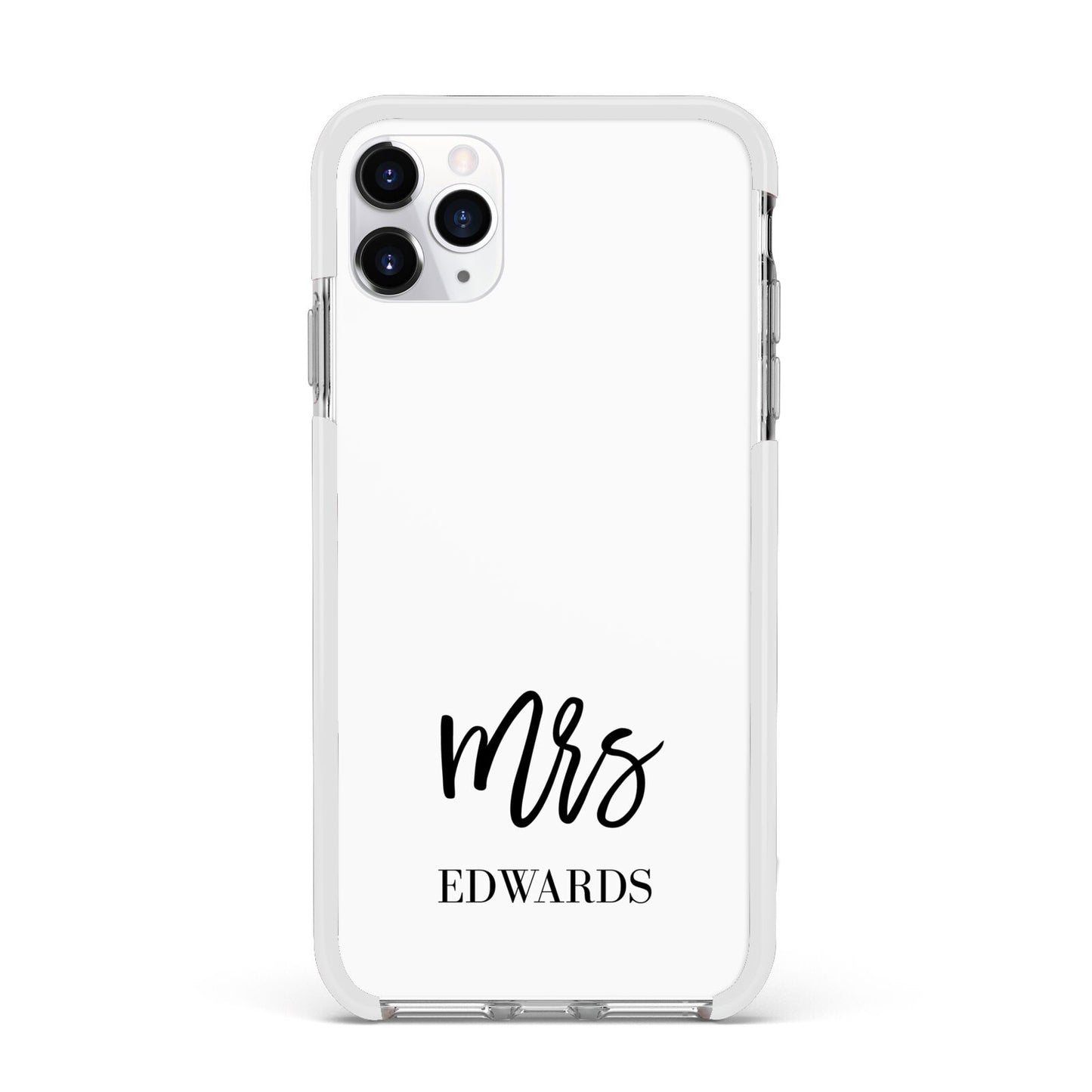 Custom Mrs Apple iPhone 11 Pro Max in Silver with White Impact Case