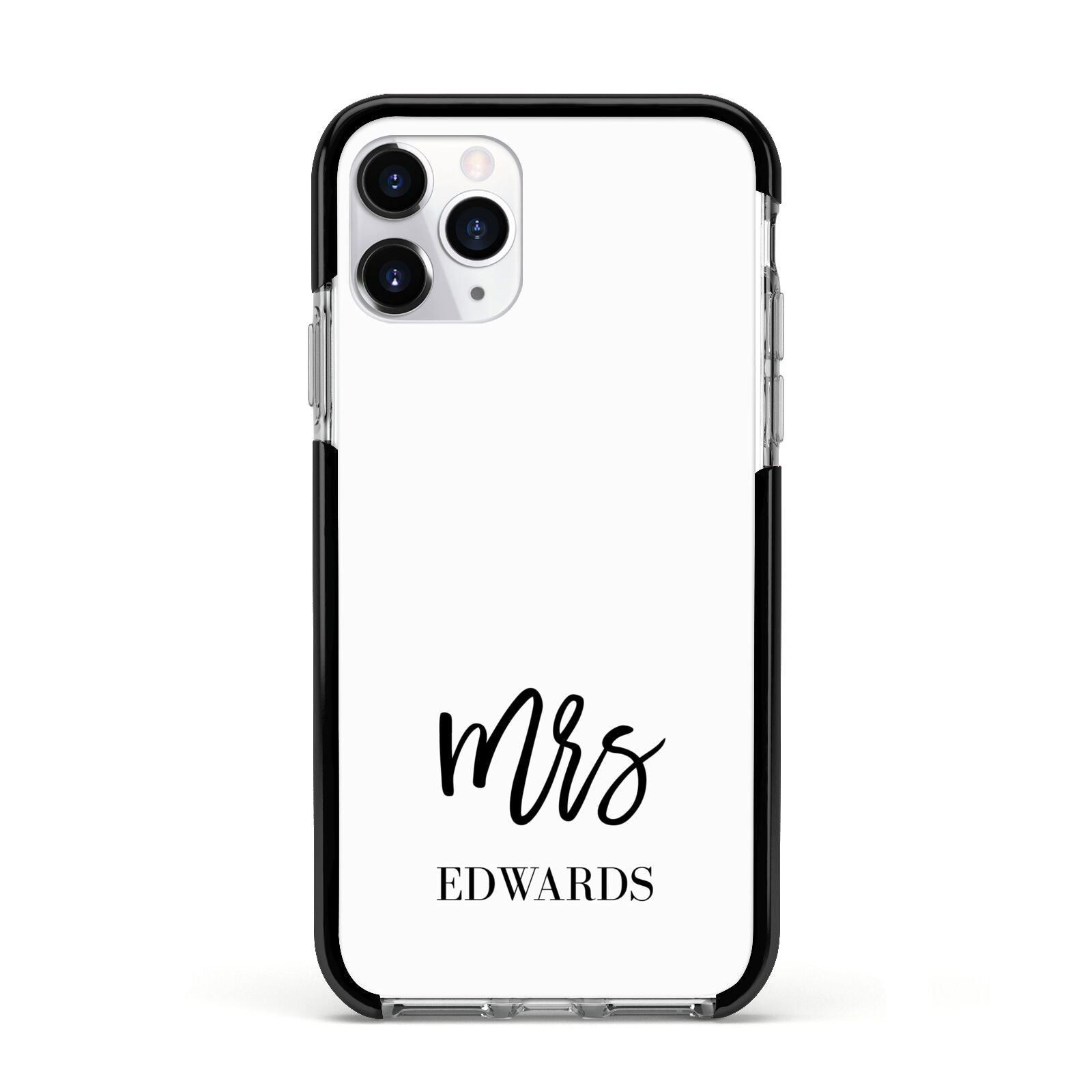 Custom Mrs Apple iPhone 11 Pro in Silver with Black Impact Case