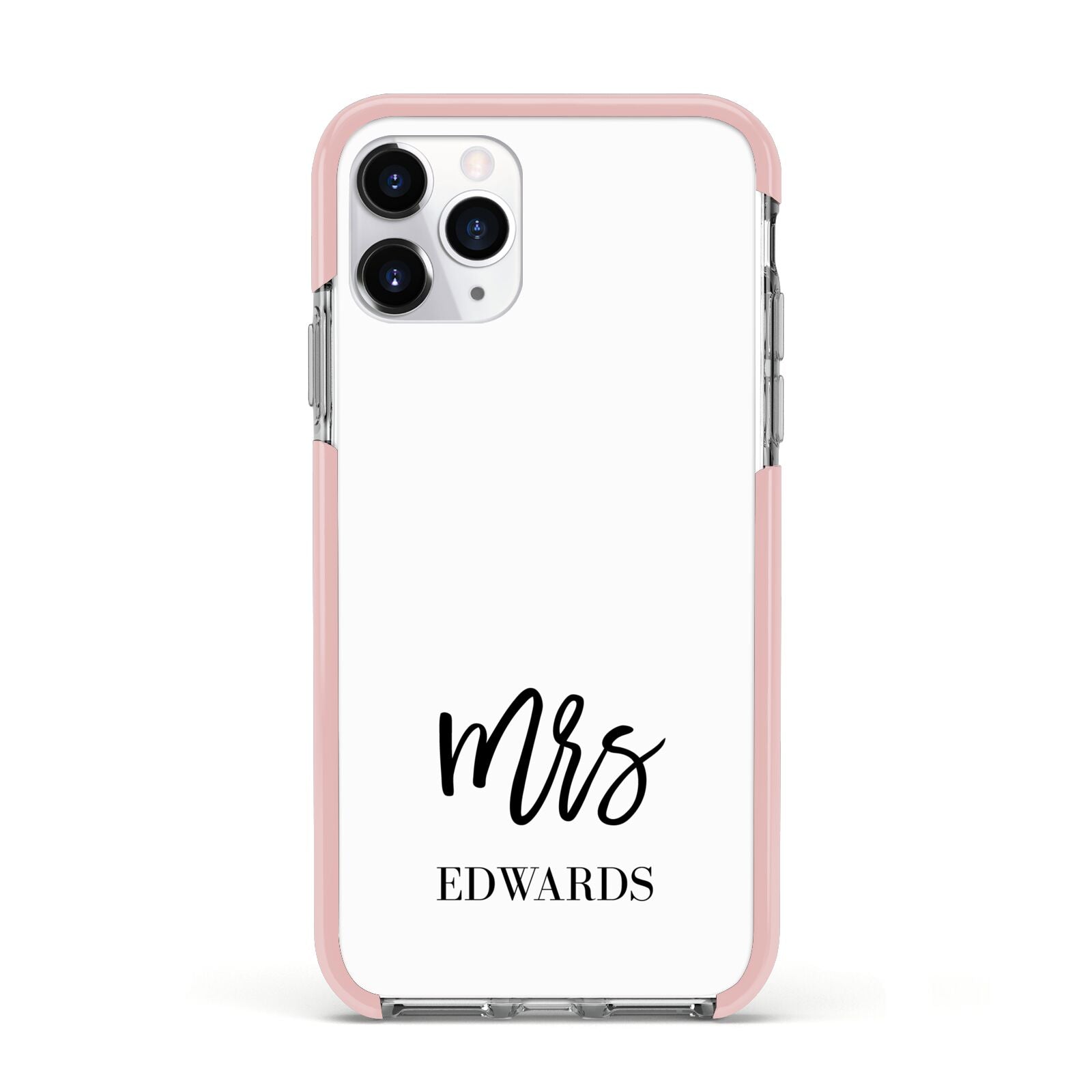 Custom Mrs Apple iPhone 11 Pro in Silver with Pink Impact Case