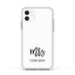 Custom Mrs Apple iPhone 11 in White with White Impact Case