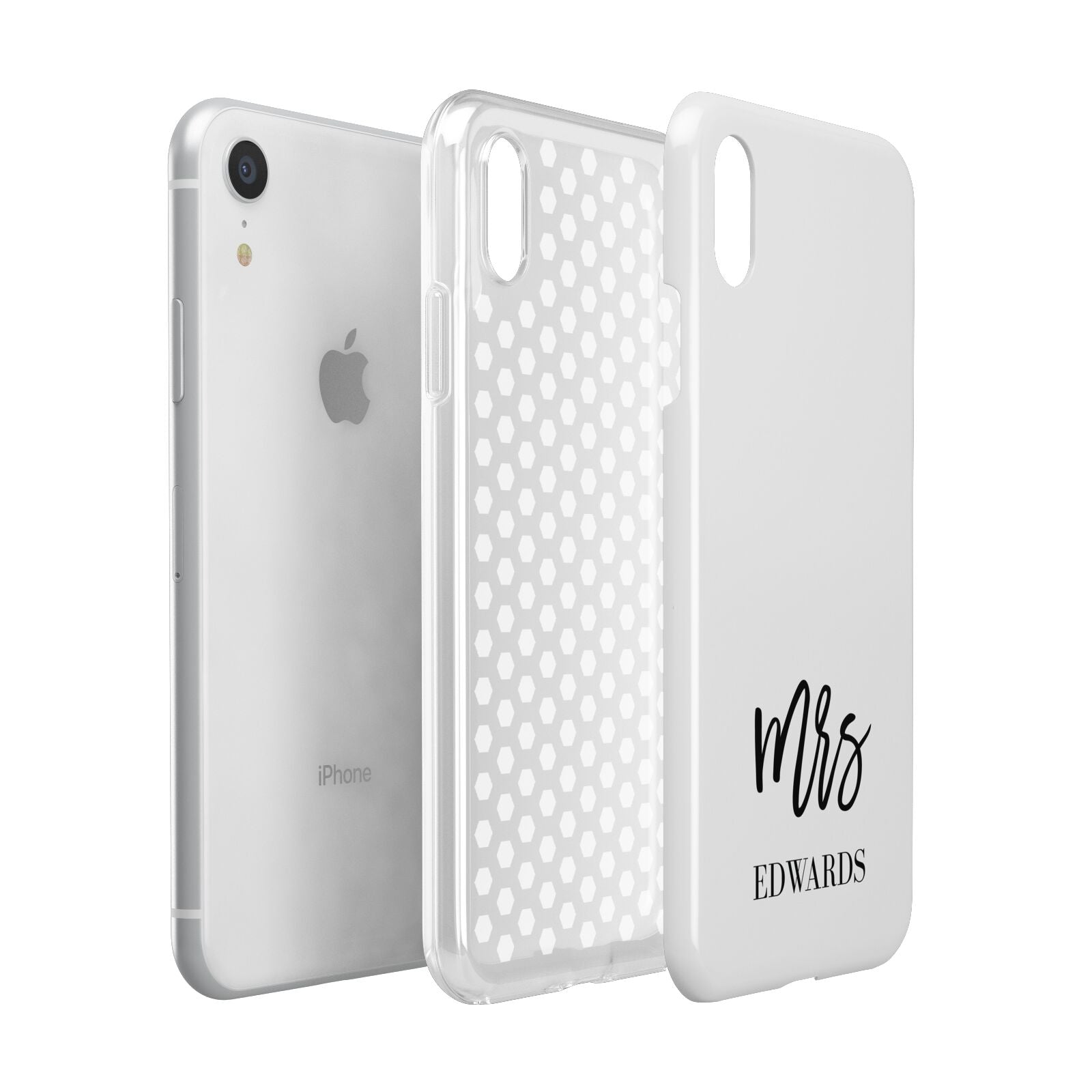 Custom Mrs Apple iPhone XR White 3D Tough Case Expanded view