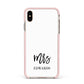 Custom Mrs Apple iPhone Xs Max Impact Case Pink Edge on Gold Phone