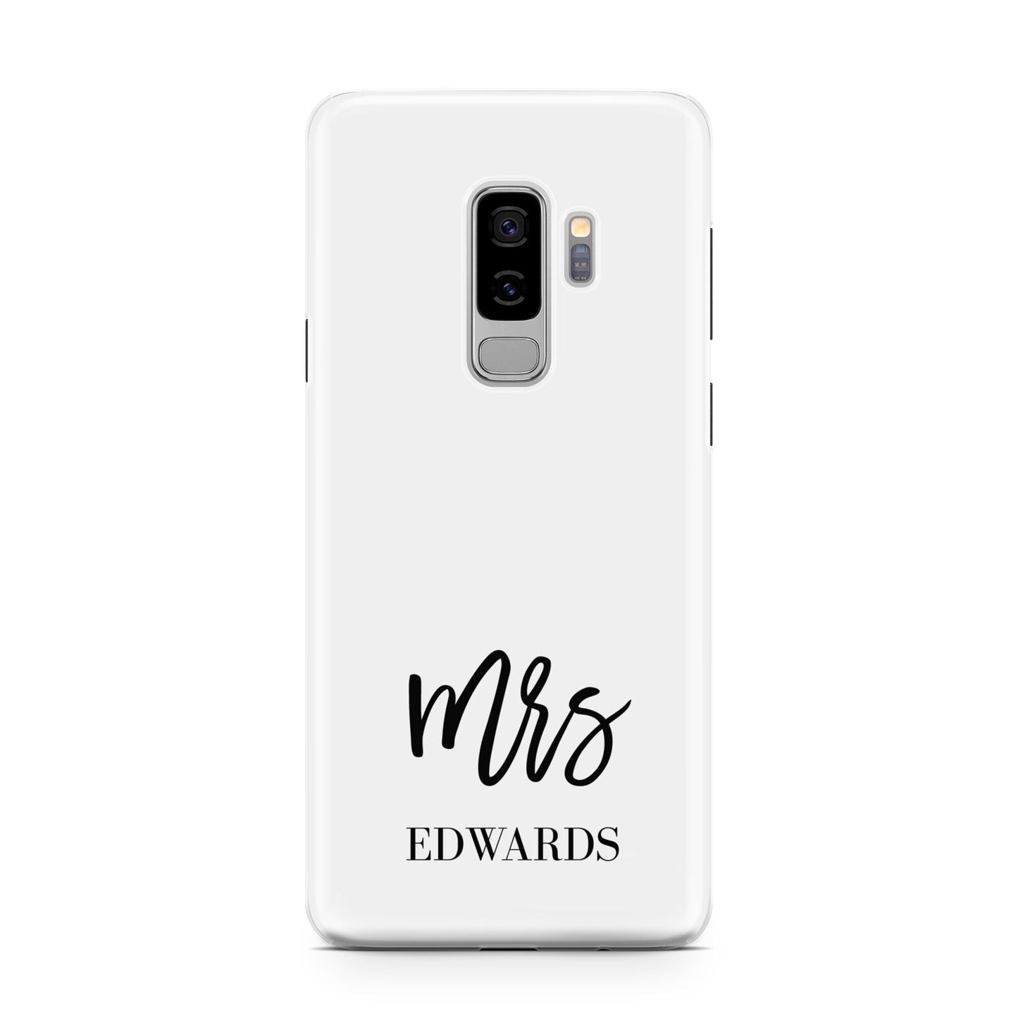 Custom Mrs Samsung Galaxy S9 Plus Case on Silver phone