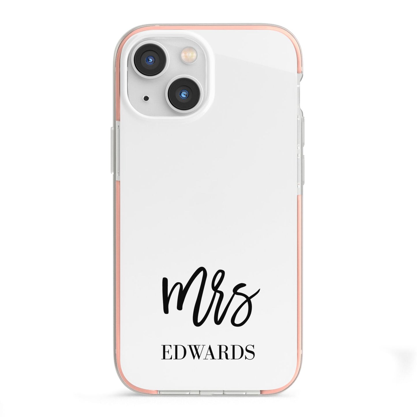 Custom Mrs iPhone 13 Mini TPU Impact Case with Pink Edges