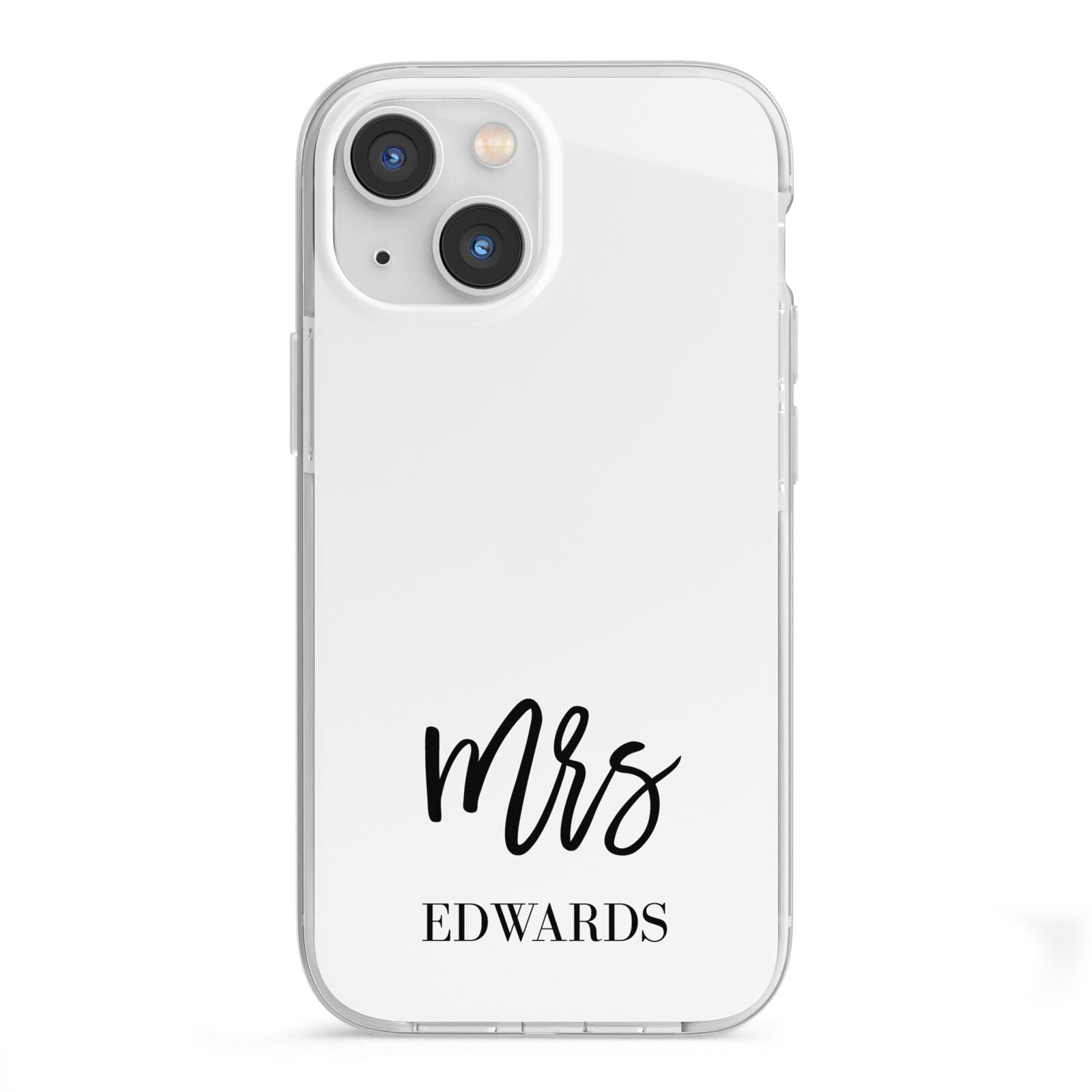 Custom Mrs iPhone 13 Mini TPU Impact Case with White Edges