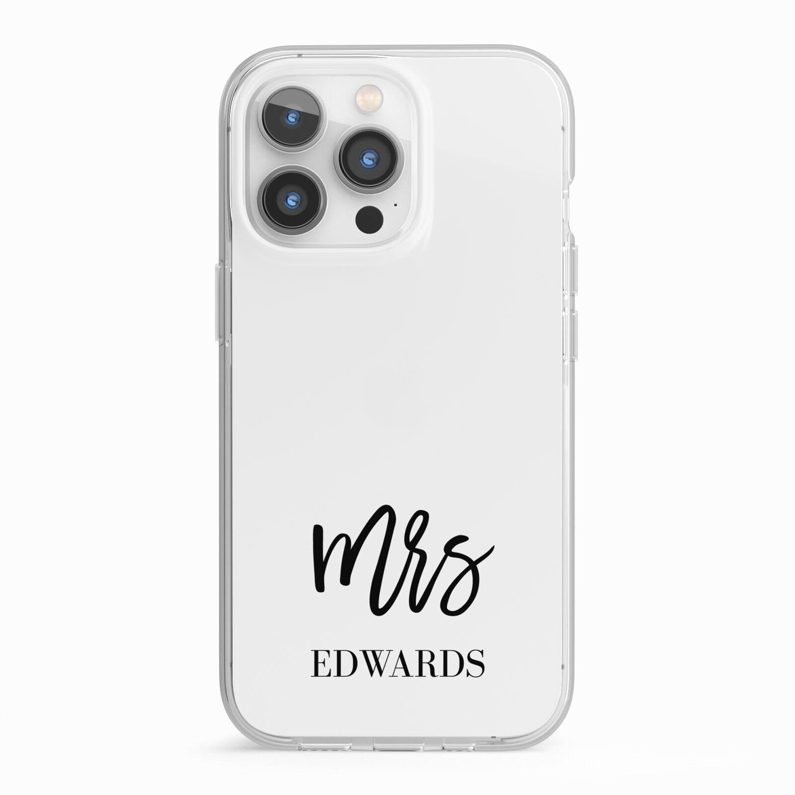 Custom Mrs iPhone 13 Pro TPU Impact Case with White Edges