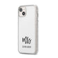 Custom Mrs iPhone 14 Plus Glitter Tough Case Starlight Angled Image