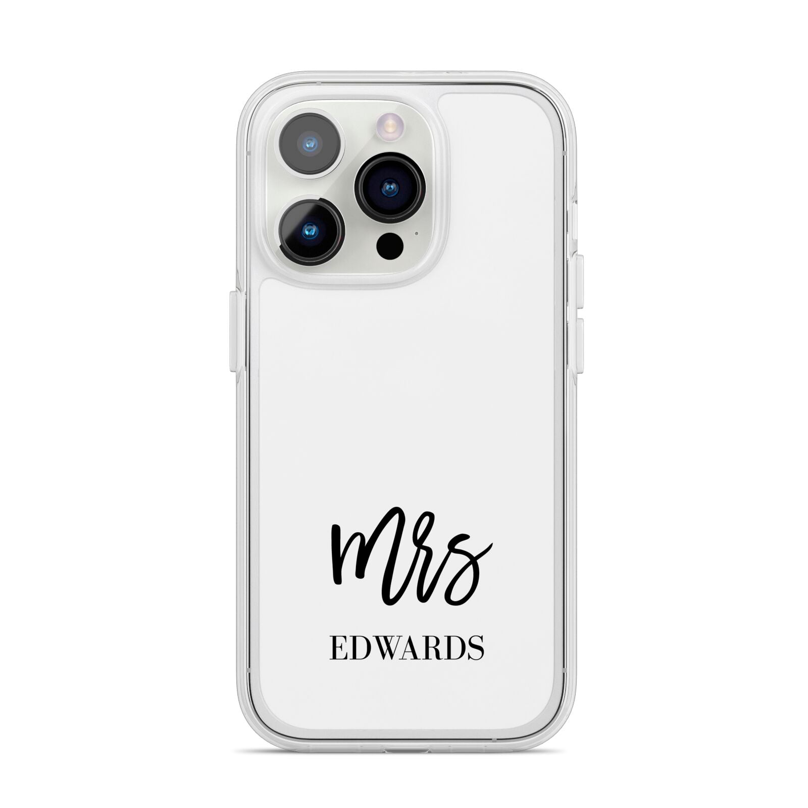 Custom Mrs iPhone 14 Pro Clear Tough Case Silver