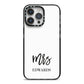 Custom Mrs iPhone 14 Pro Max Black Impact Case on Silver phone