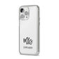 Custom Mrs iPhone 14 Pro Max Clear Tough Case Silver Angled Image