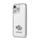 Custom Mrs iPhone 14 Pro Max Glitter Tough Case Silver Angled Image