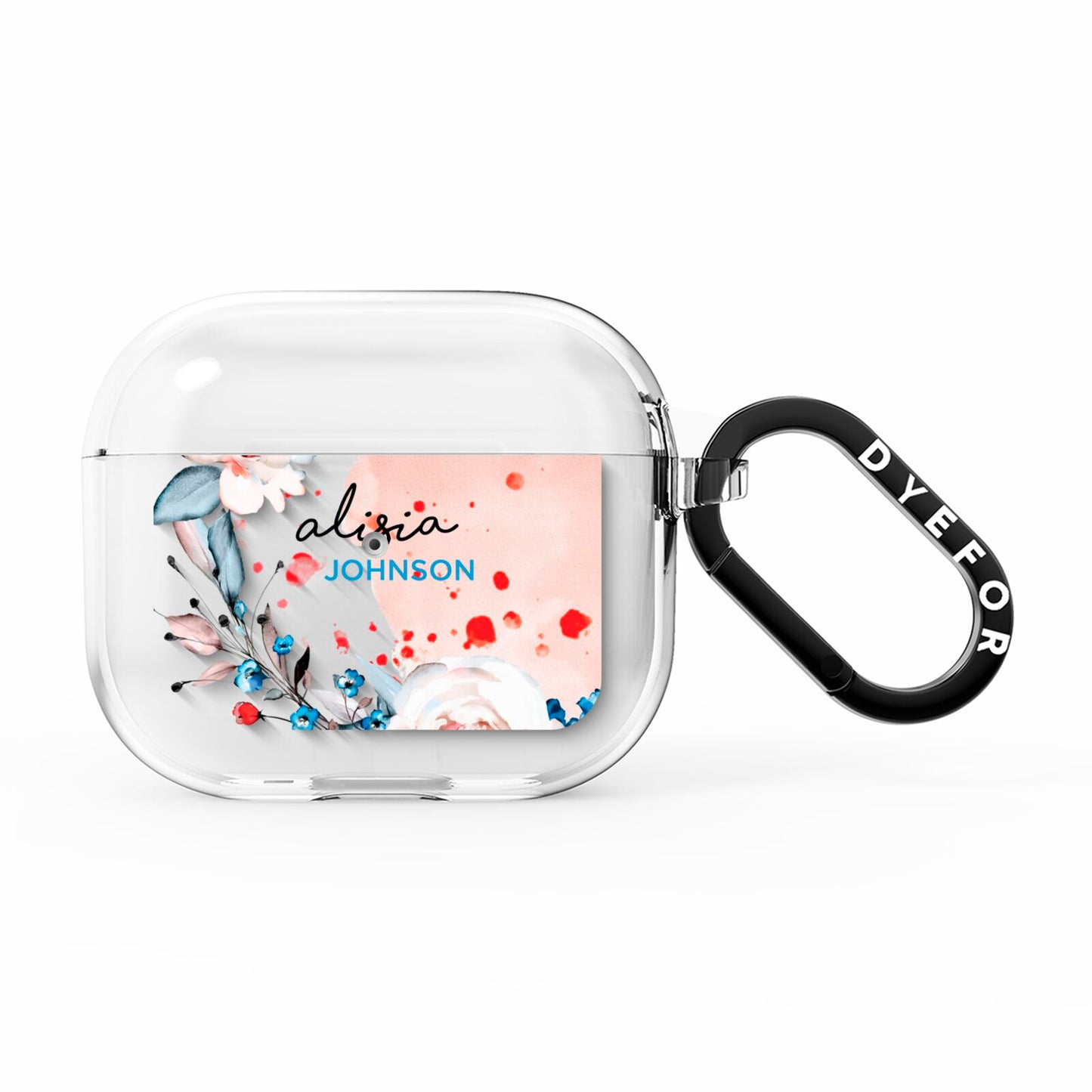 Custom Name Floral Bouquet AirPods Clear Case 3rd Gen