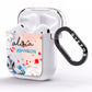 Custom Name Floral Bouquet AirPods Clear Case Side Image
