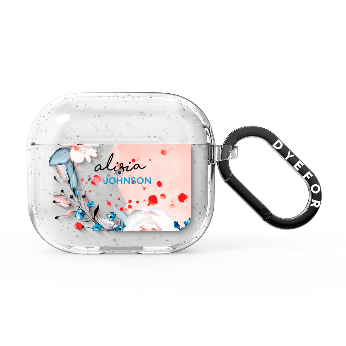 Custom Name Floral Bouquet AirPods Glitter Case 3rd Gen