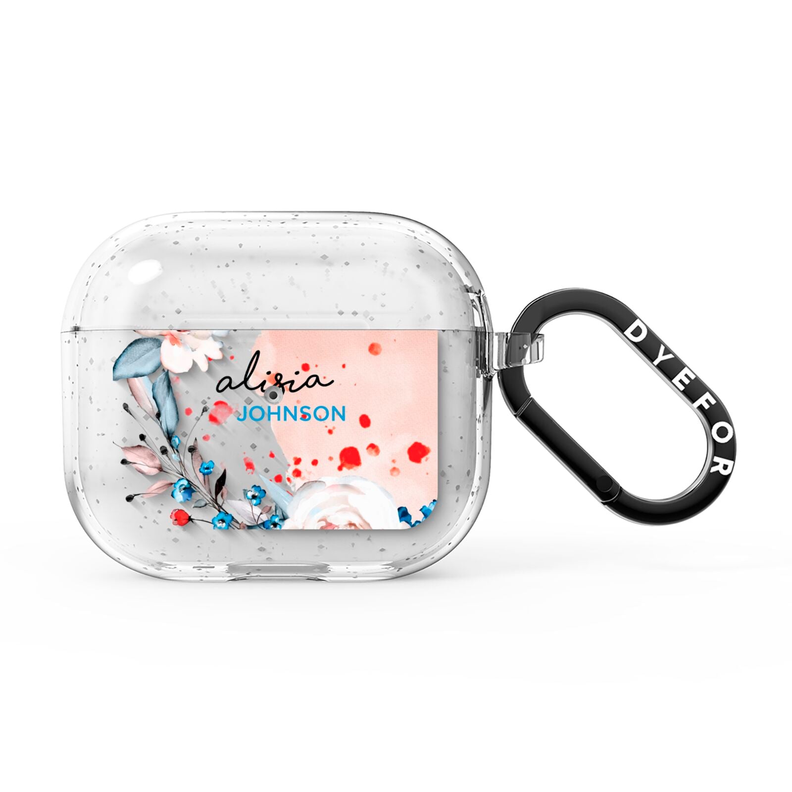 Custom Name Floral Bouquet AirPods Glitter Case 3rd Gen