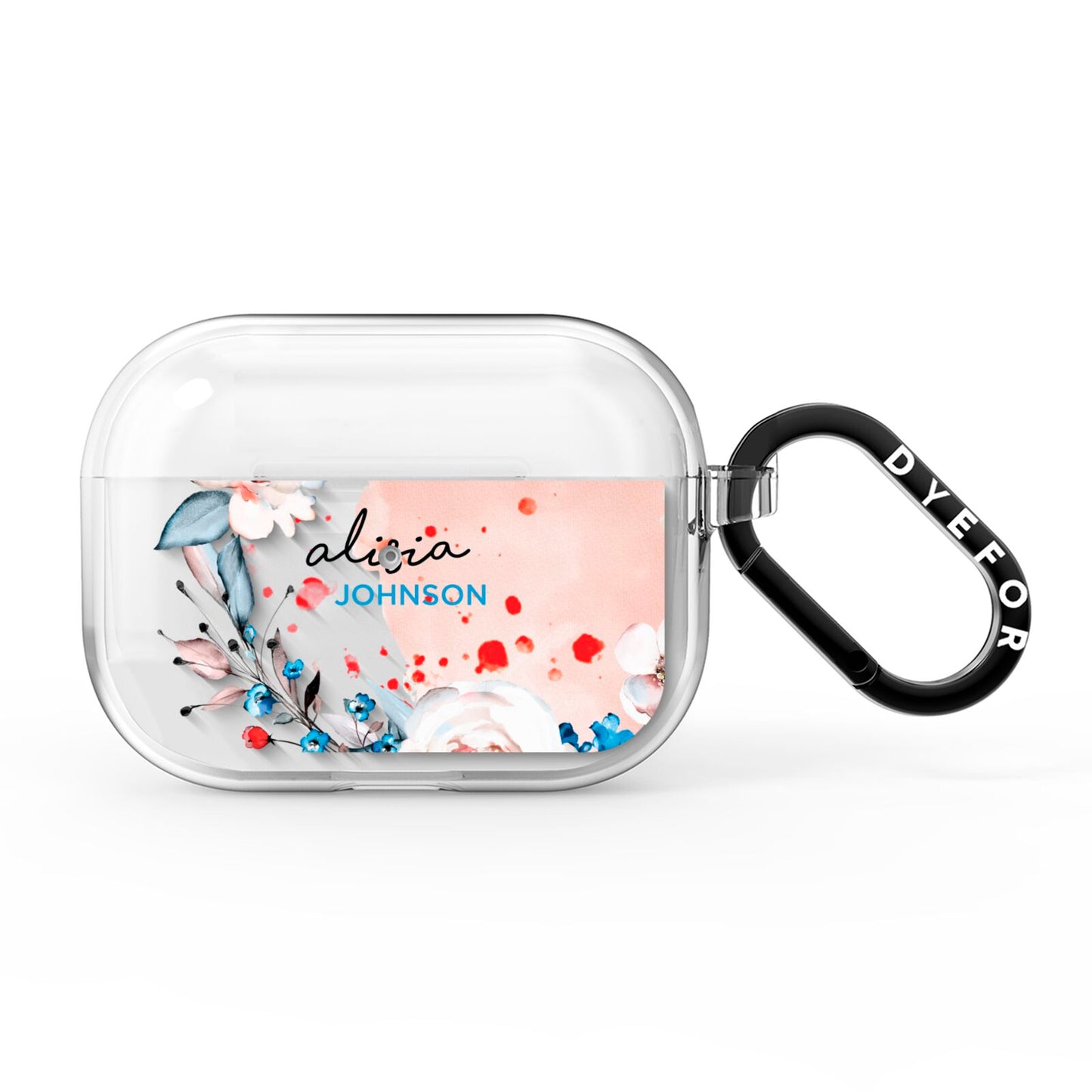 Custom Name Floral Bouquet AirPods Pro Clear Case