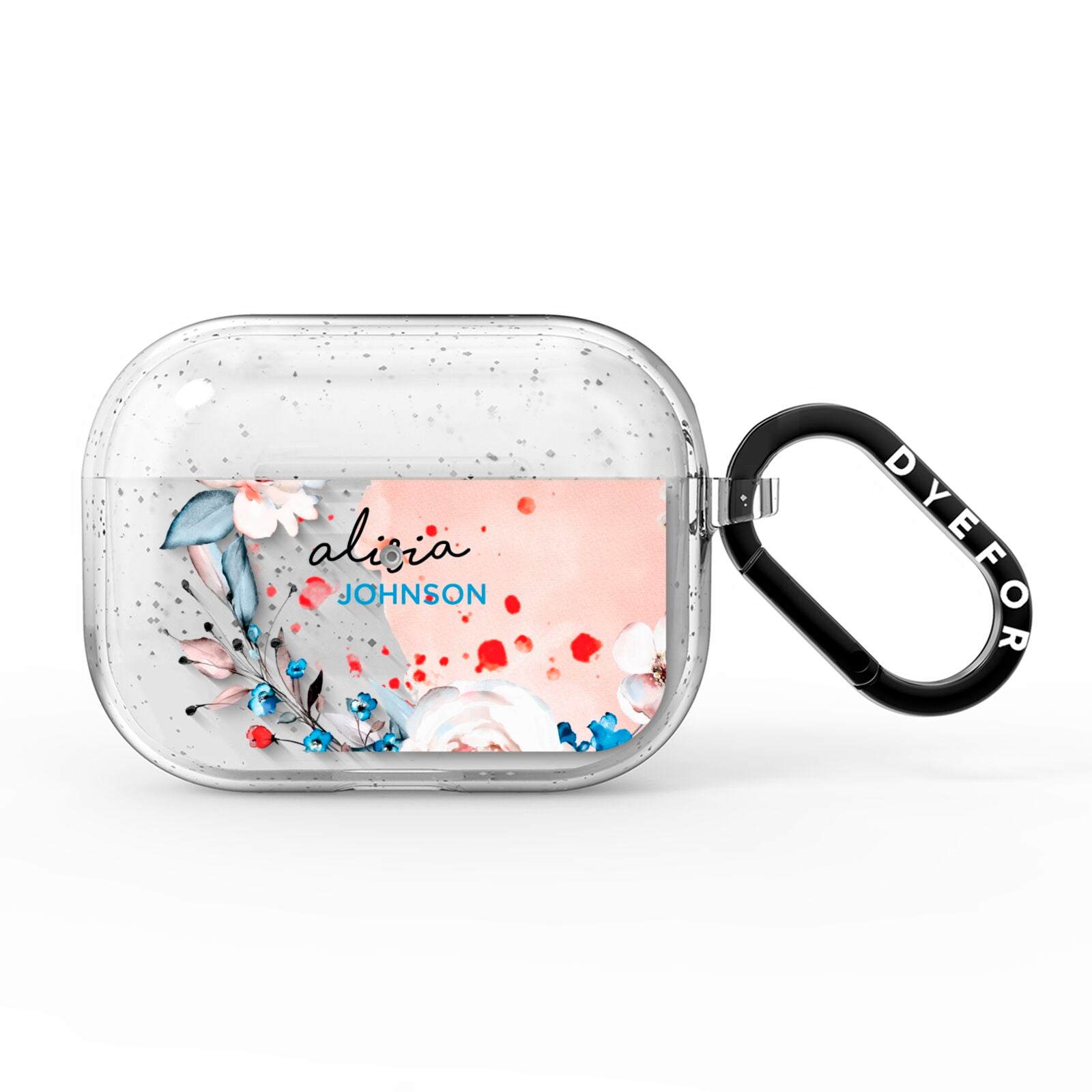 Custom Name Floral Bouquet AirPods Pro Glitter Case