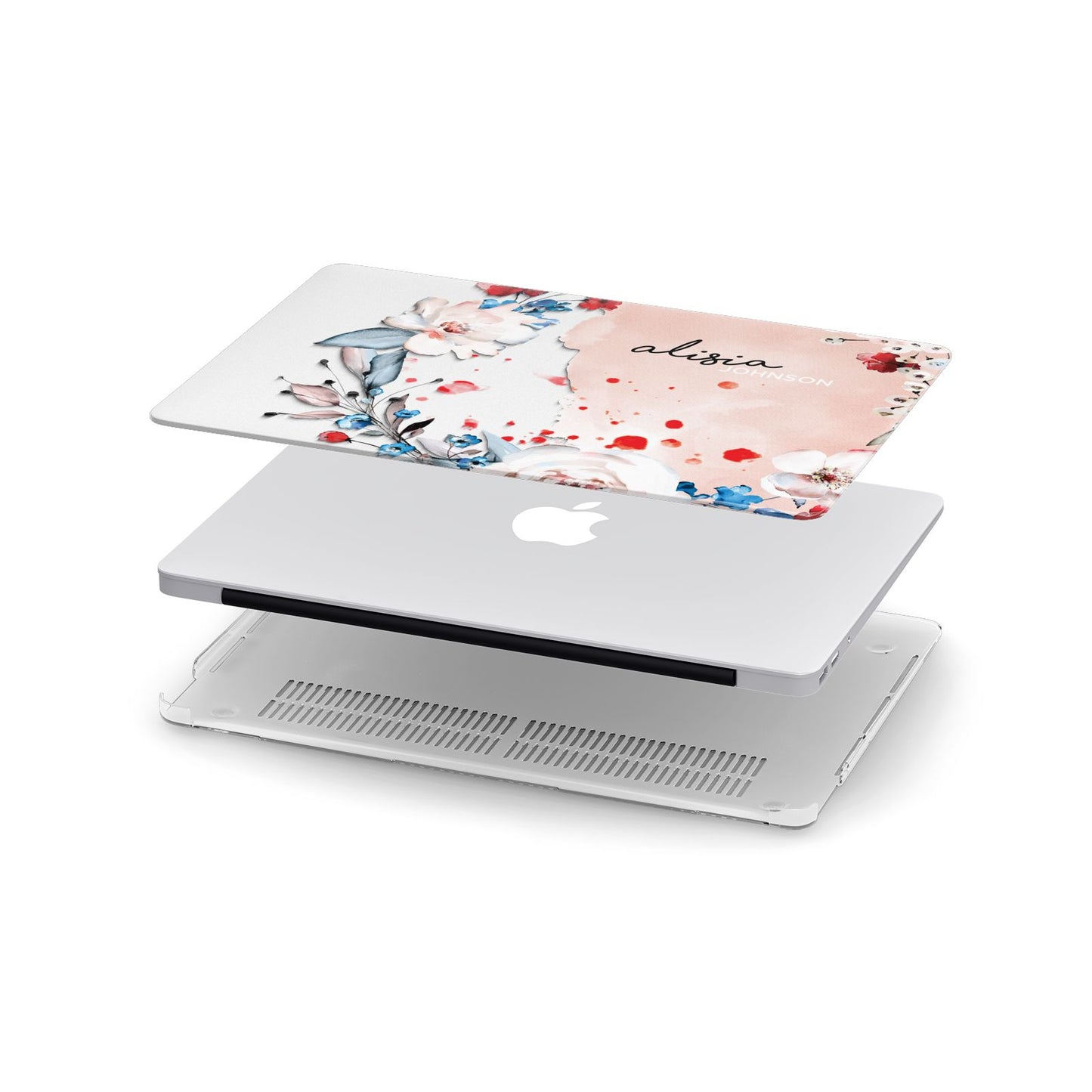 Custom Name Floral Bouquet Apple MacBook Case in Detail