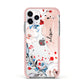 Custom Name Floral Bouquet Apple iPhone 11 Pro in Silver with Pink Impact Case