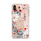 Custom Name Floral Bouquet Apple iPhone Xs Max Impact Case Pink Edge on Gold Phone
