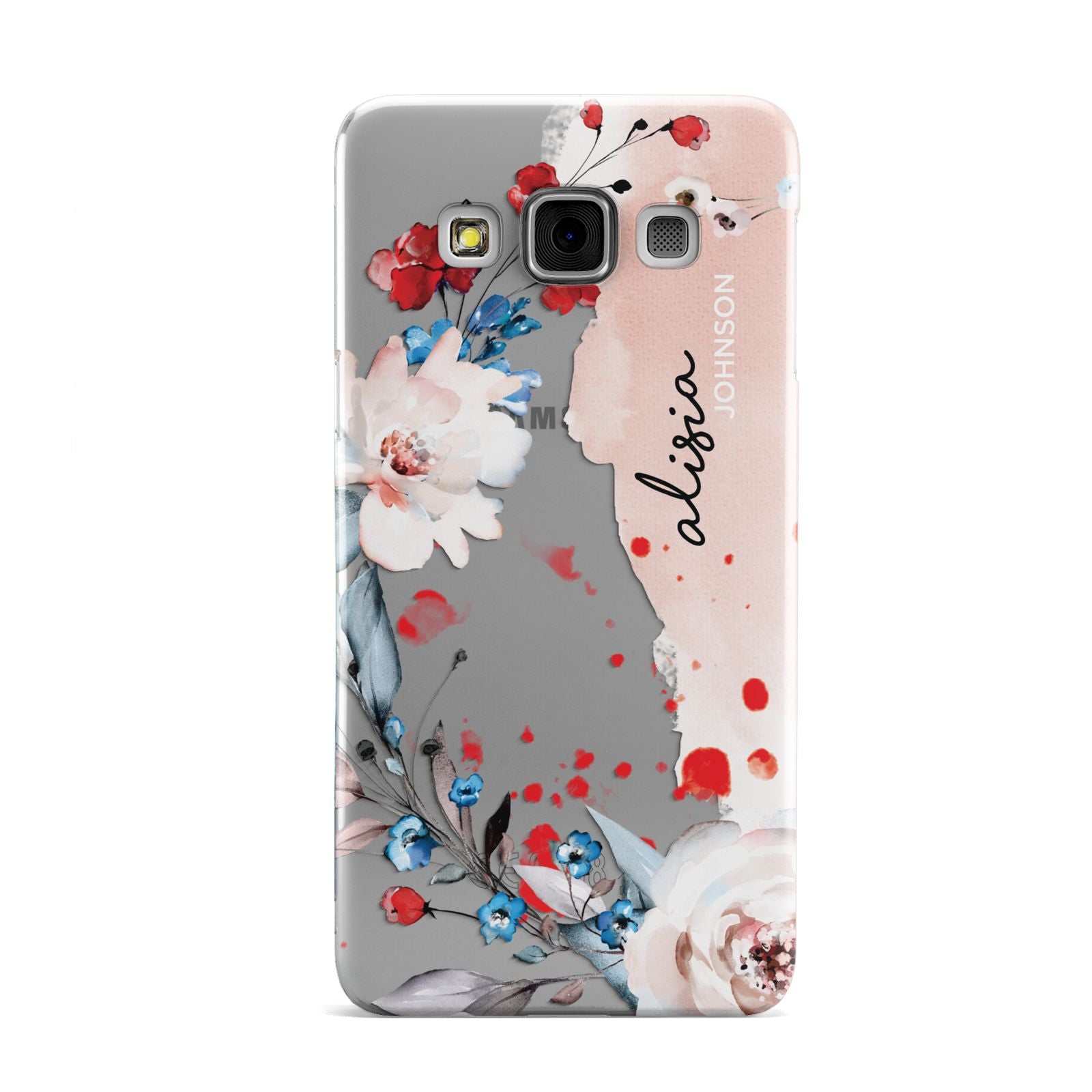 Custom Name Floral Bouquet Samsung Galaxy A3 Case