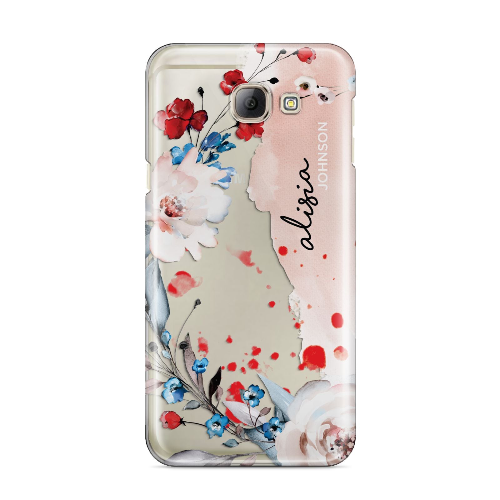 Custom Name Floral Bouquet Samsung Galaxy A8 2016 Case