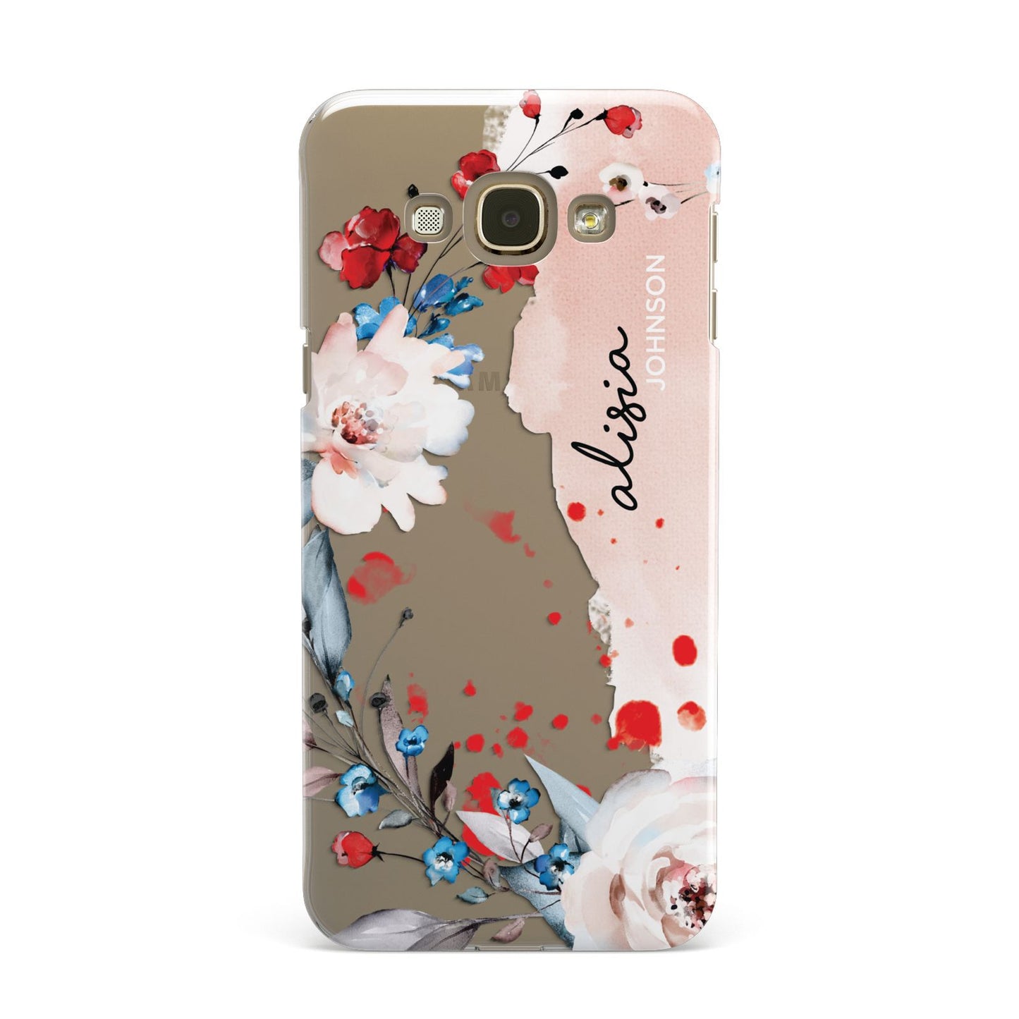 Custom Name Floral Bouquet Samsung Galaxy A8 Case