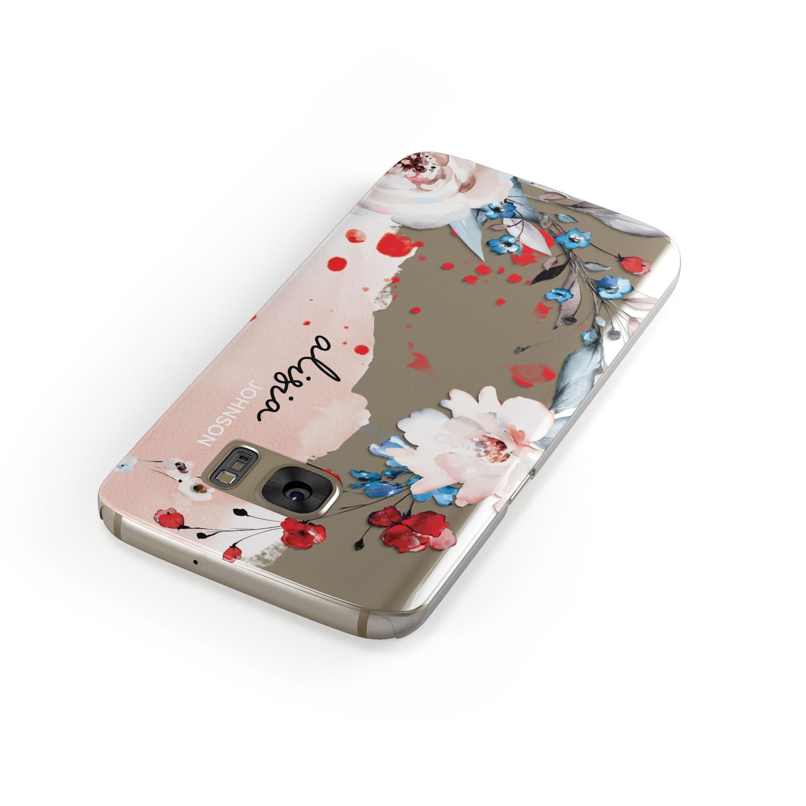 Custom Name Floral Bouquet Samsung Galaxy Case Front Close Up