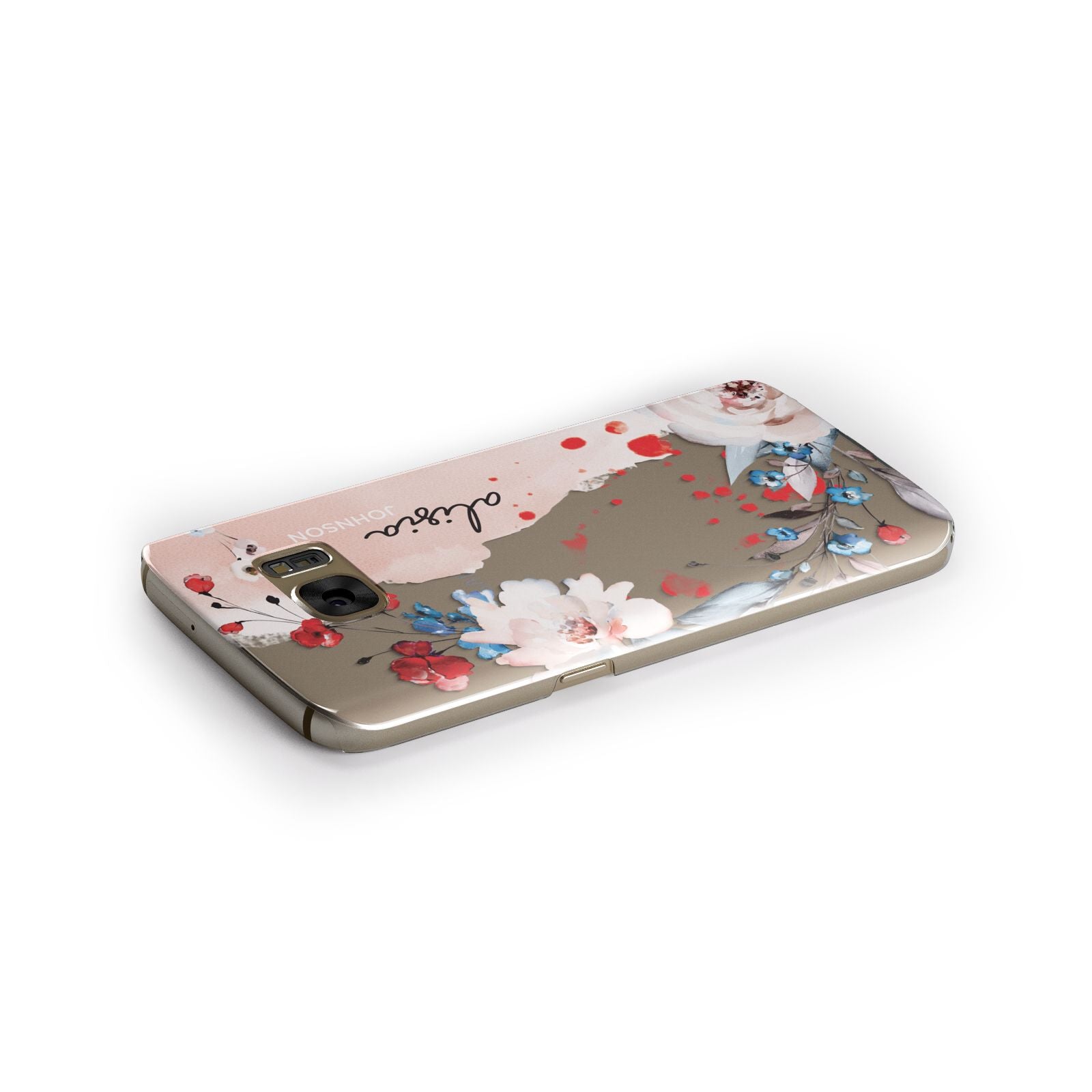 Custom Name Floral Bouquet Samsung Galaxy Case Side Close Up