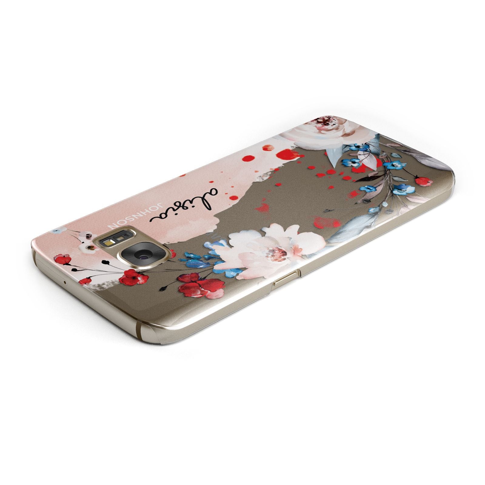 Custom Name Floral Bouquet Samsung Galaxy Case Top Cutout