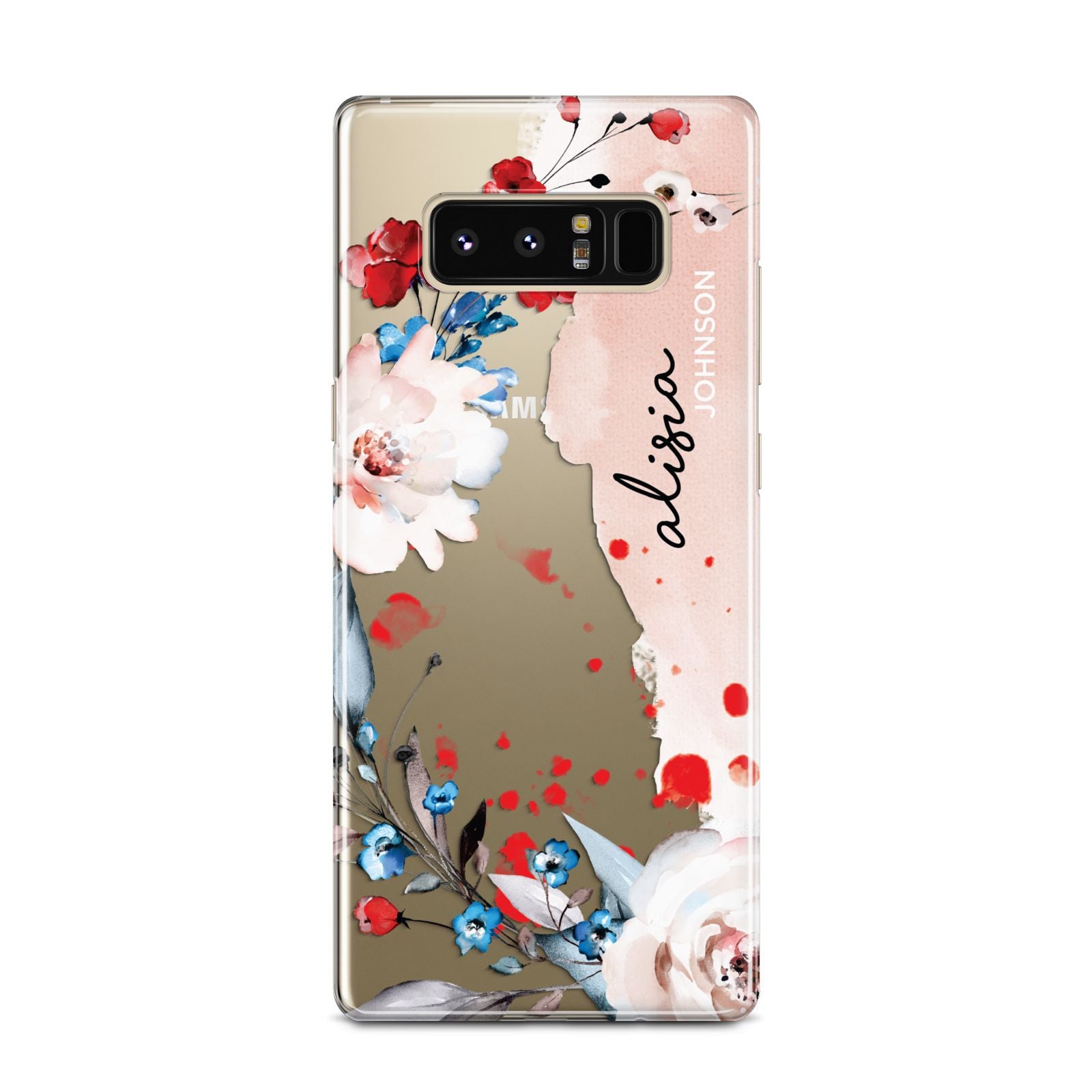 Custom Name Floral Bouquet Samsung Galaxy Note 8 Case