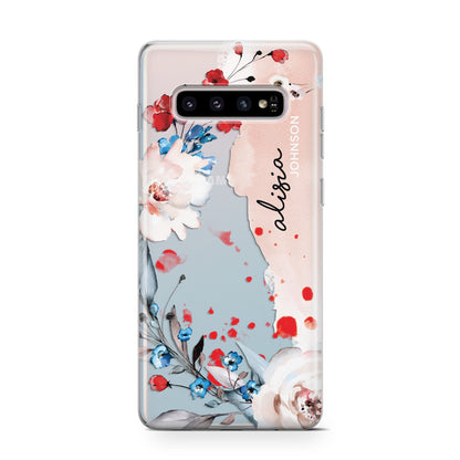 Custom Name Floral Bouquet Samsung Galaxy S10 Case