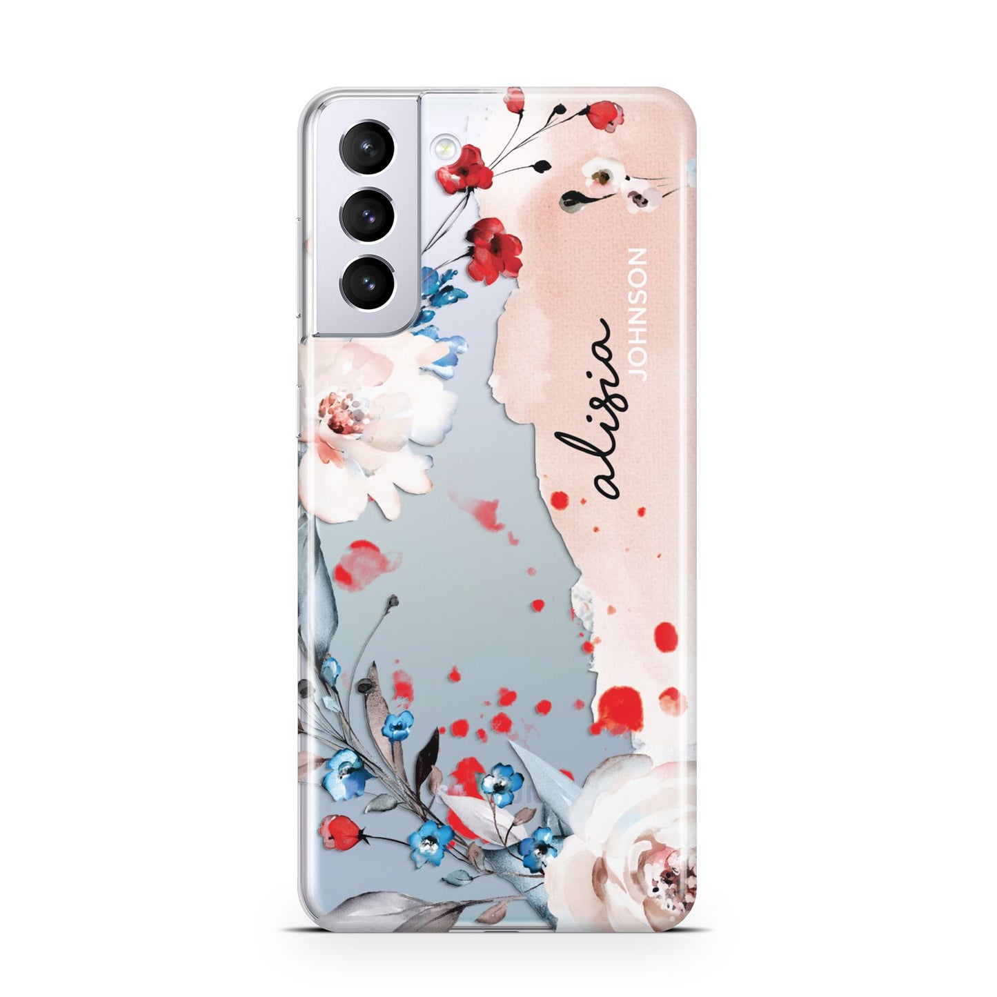 Custom Name Floral Bouquet Samsung S21 Plus Phone Case