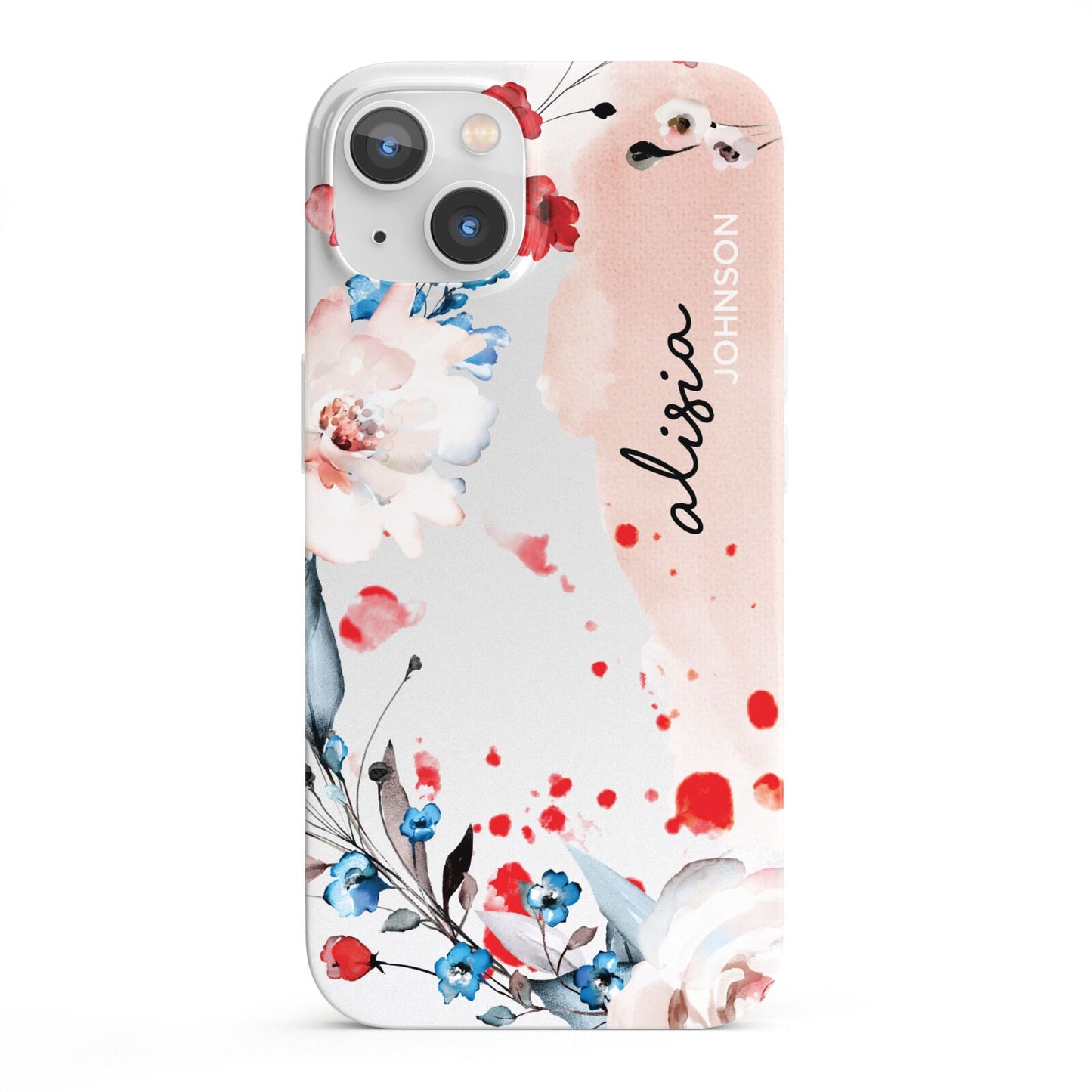 Custom Name Floral Bouquet iPhone 13 Full Wrap 3D Snap Case