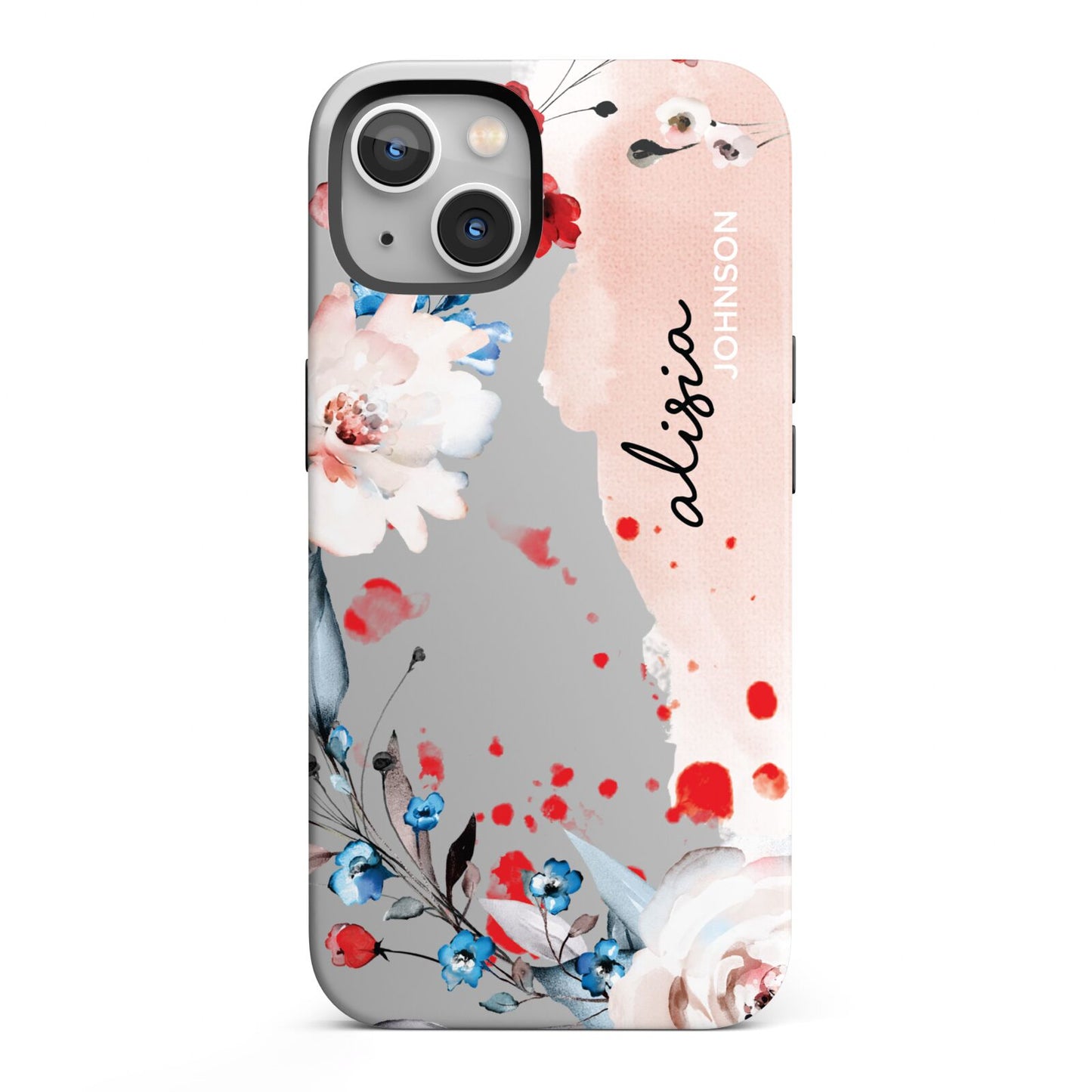 Custom Name Floral Bouquet iPhone 13 Full Wrap 3D Tough Case